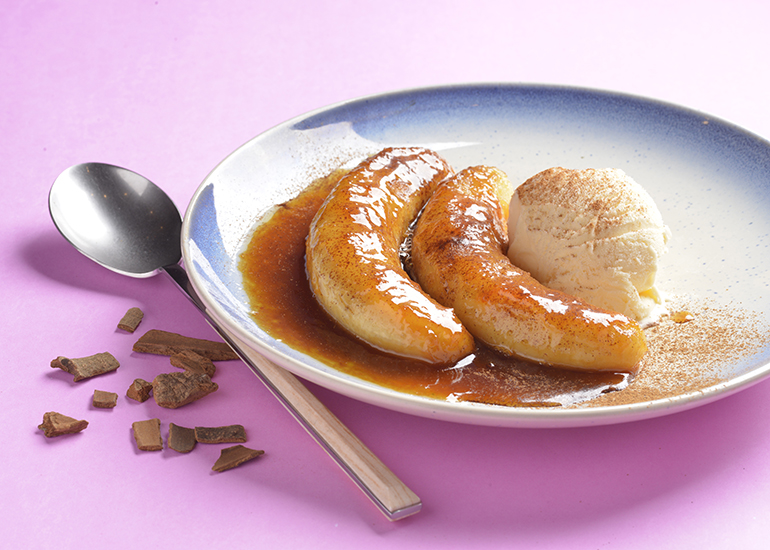 Doce de banana caramelada com canela