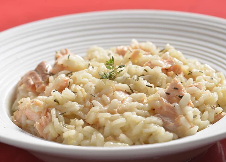 Risoto de Salmão com Tomilho e Limão Siciliano